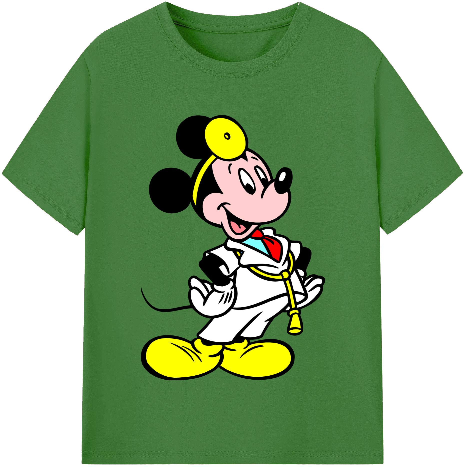 （画像用） ミッキーマウス Mickey Mouse レディースカジュアルプリントTシャツ（綿100％）
